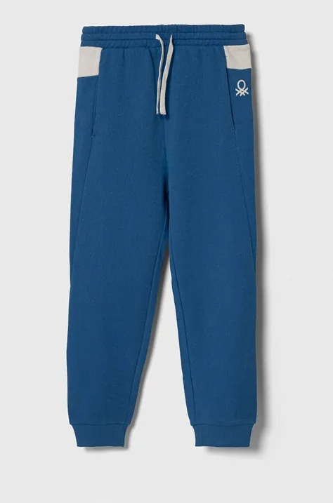 United Colors of Benetton pantaloni tuta in cotone bambino/a colore blu