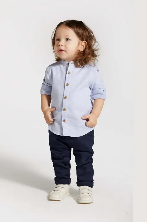 Штани для немовлят Coccodrillo колір синій однотонні