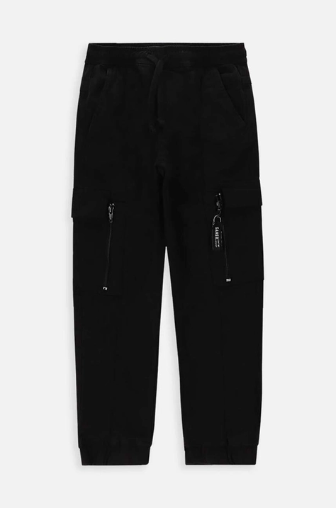 Coccodrillo pantaloni copii culoarea negru, neted