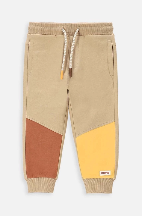 Coccodrillo pantaloni tuta in cotone neonati colore beige