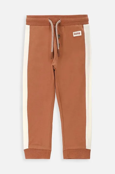 Детские спортивные штаны Coccodrillo цвет коричневый однотонные