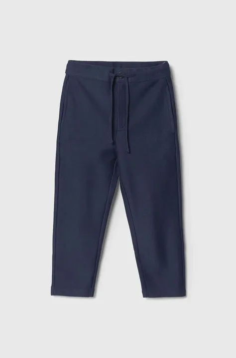 Детские хлопковые брюки United Colors of Benetton цвет синий однотонные