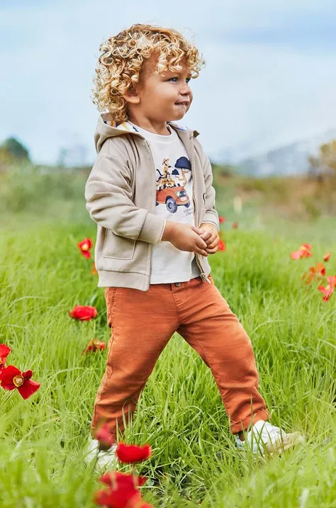 Dječje hlače s dodatkom lana Mayoral boja: narančasta, bez uzorka