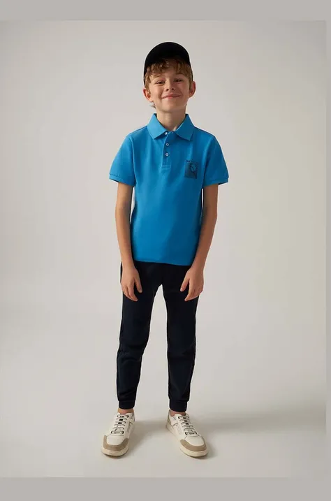 Детские спортивные штаны Mayoral цвет синий однотонные