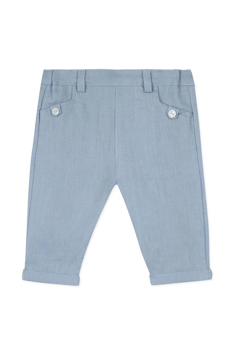 Tartine et Chocolat pantaloni in lino per bambini colore blu