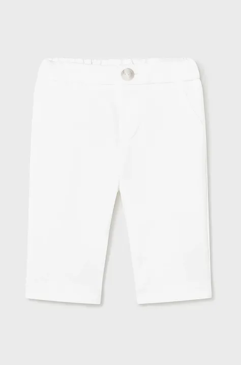 Kojenecké kalhoty Mayoral Newborn bílá barva, hladké