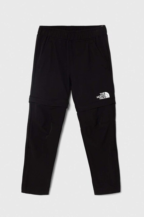 Detské nohavice The North Face PARAMOUNT CONVERTIBLE čierna farba, jednofarebné
