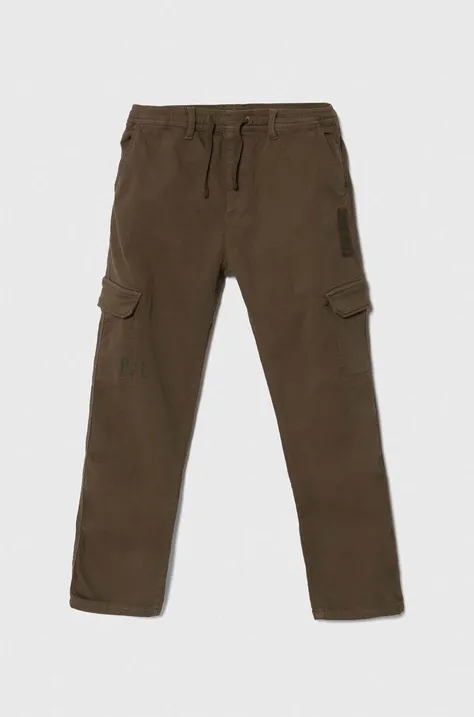 Pepe Jeans spodnie dziecięce TADEO kolor zielony gładkie