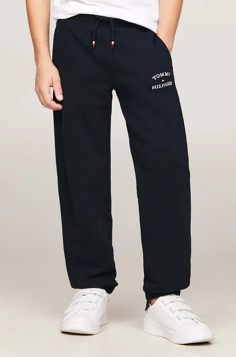 Дитячі спортивні штани Tommy Hilfiger колір чорний однотонні