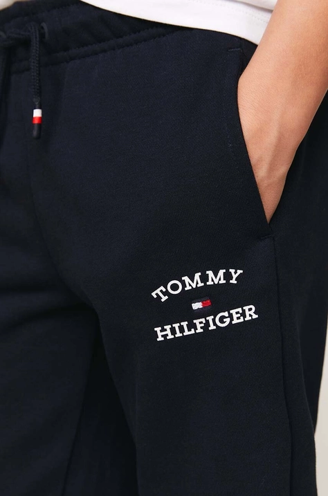 Tommy Hilfiger spodnie dresowe dziecięce kolor czarny gładkie