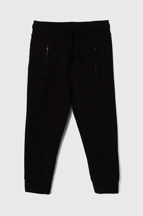 Дитячі спортивні штани zippy колір чорний однотонні
