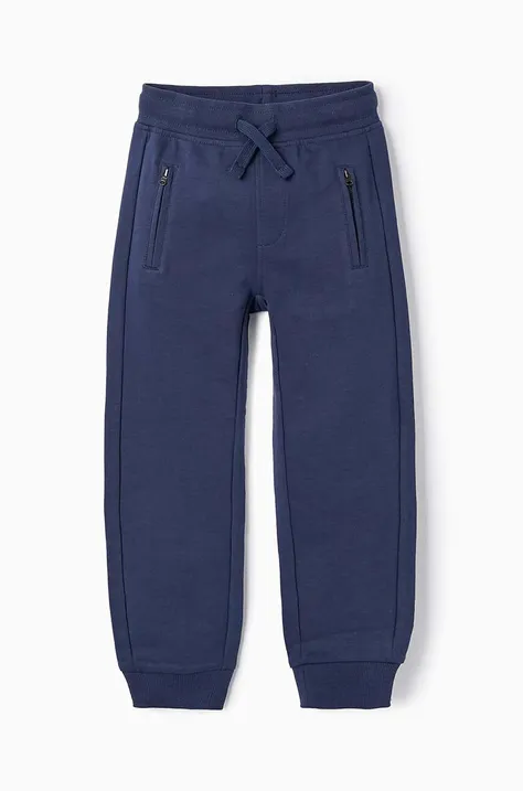 zippy spodnie dresowe dziecięce kolor niebieski gładkie