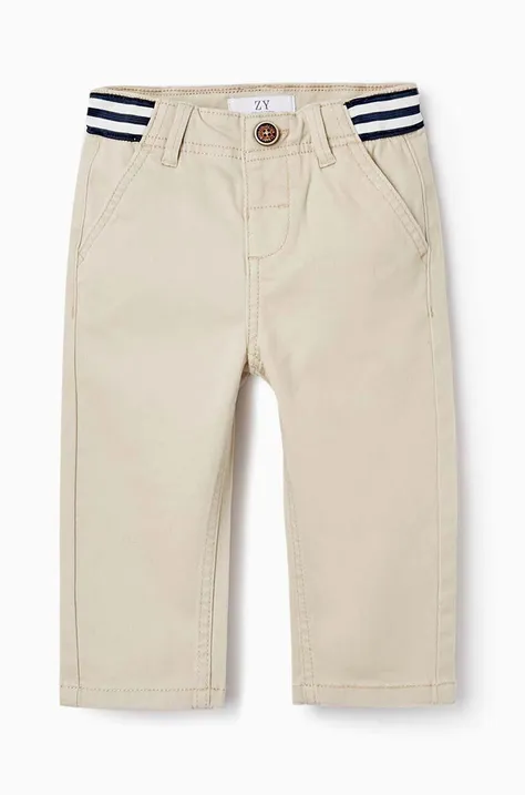 Kojenecké kalhoty zippy béžová barva, hladké