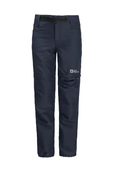 Jack Wolfskin pantaloni de ploaie pentru copii ACTIVE ZIP OFF culoarea albastru marin