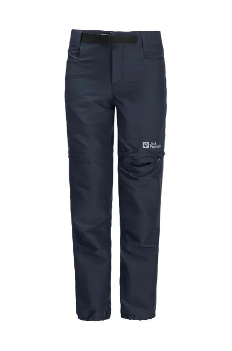 Jack Wolfskin pantaloni da pioggia bambino/a ACTIVE ZIP OFF colore blu navy
