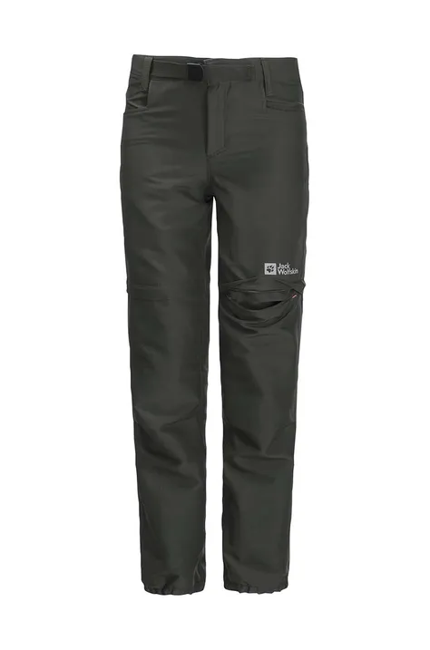 Jack Wolfskin pantaloni da pioggia bambino/a ACTIVE ZIP OFF colore nero