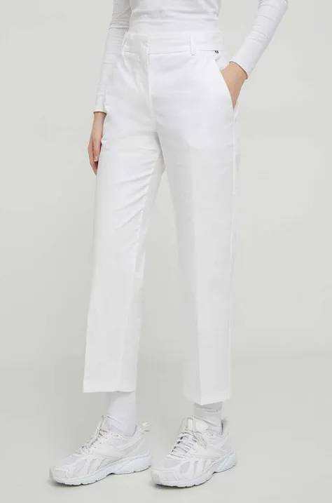 Tommy Hilfiger spodnie damskie kolor biały proste high waist
