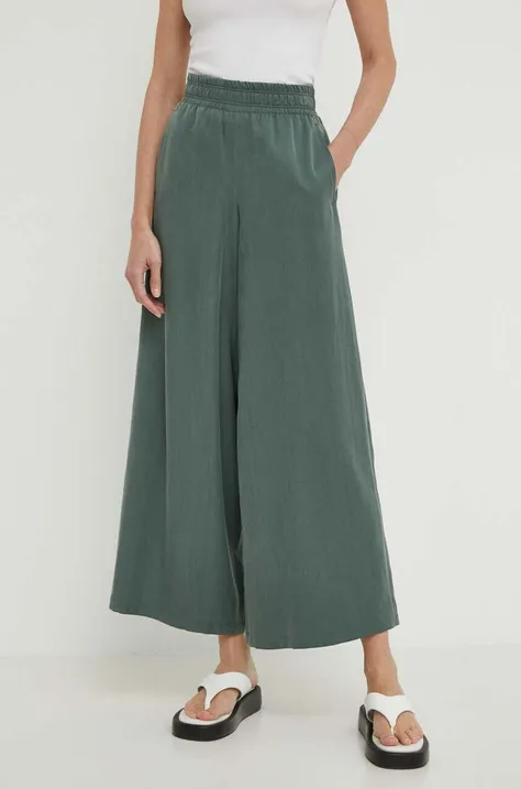 Kalhoty Drykorn CEILING dámské, zelená barva, široké, high waist, 13000580758
