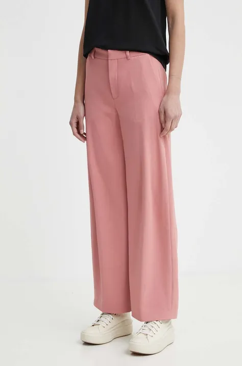 Nohavice Drykorn DESK dámske, ružová farba, rovné, vysoký pás, 130014 80754