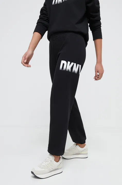 Παντελόνι φόρμας Dkny χρώμα: μαύρο