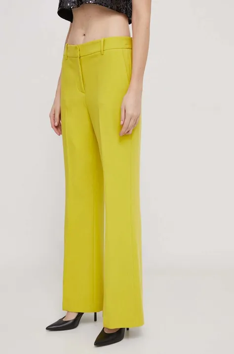 Nohavice Dkny dámske, žltá farba, široké, vysoký pás, UK3PX024