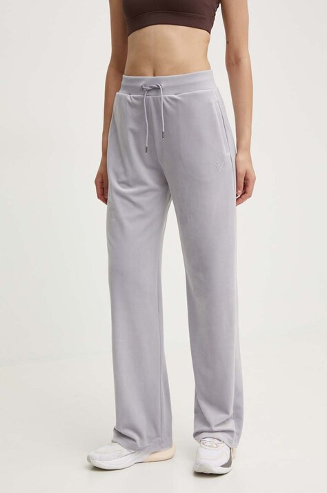 Guess pantaloni de trening culoarea violet, cu imprimeu