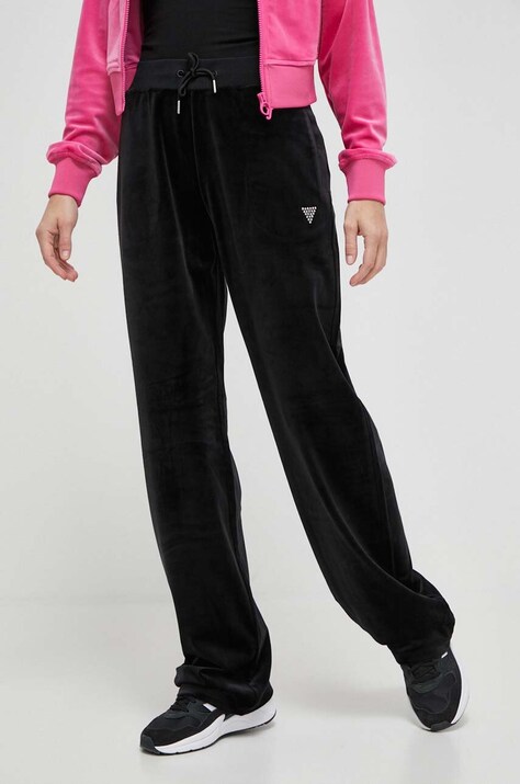 Guess pantaloni de trening culoarea negru, cu imprimeu