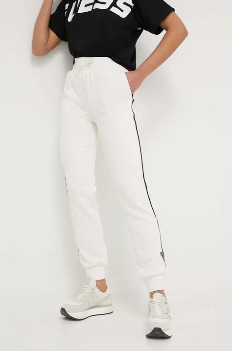 Guess spodnie dresowe CHERI kolor beżowy z aplikacją V4RB08 KBSL0