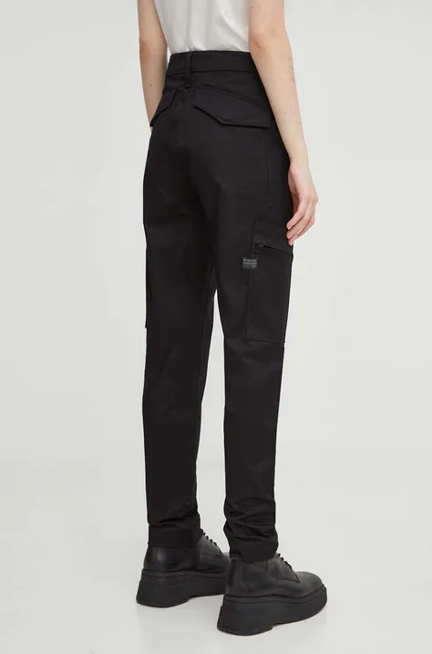 G-Star Raw pantaloni femei, culoarea negru, mulata, high waist