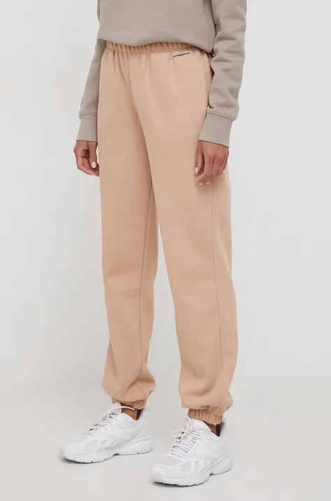 Спортивні штани Calvin Klein колір бежевий однотонні