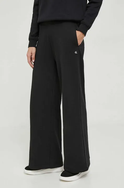 Παντελόνι φόρμας Calvin Klein Jeans χρώμα: μαύρο