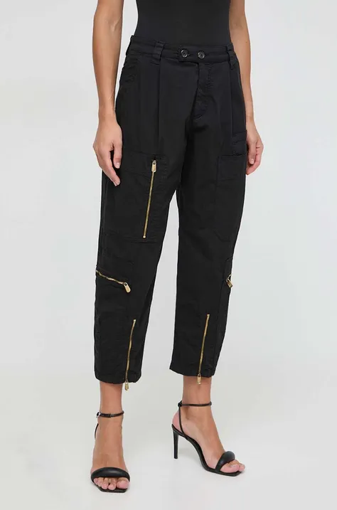 Kalhoty Pinko dámské, černá barva, kapsáče, high waist, 102947.A1M4