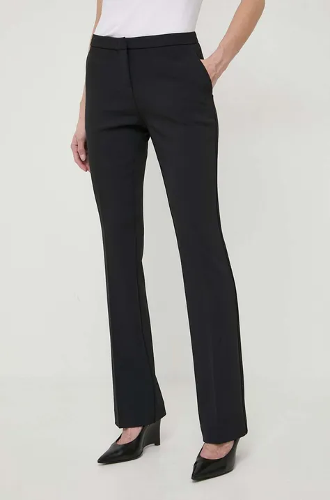Pinko spodnie damskie kolor czarny dzwony high waist 102862.A0HC