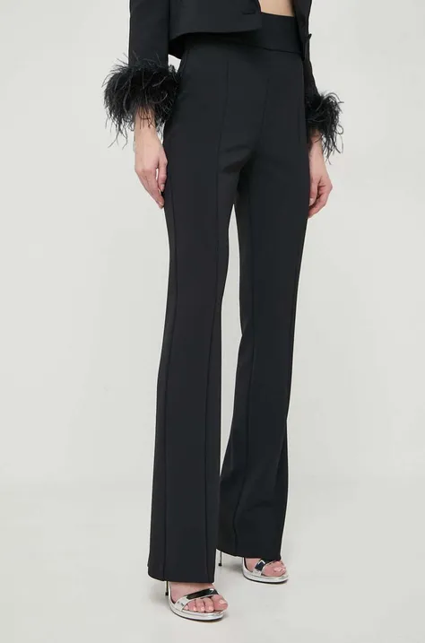 Pinko pantaloni femei, culoarea negru, evazati, high waist