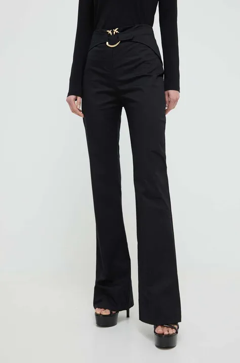 Kalhoty Pinko dámské, černá barva, zvony, high waist, 102263.A1L2