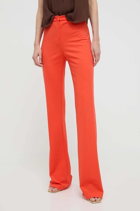 Pinko pantaloni femei, culoarea portocaliu, evazati, high waist, 100054 A0HM