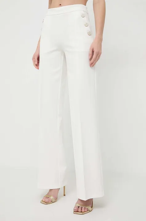 Twinset spodnie damskie kolor beżowy proste high waist