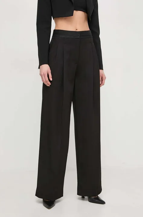 Patrizia Pepe spodnie damskie kolor czarny proste high waist 8P0576 A375
