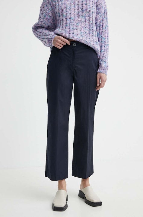 Брюки PS Paul Smith женские цвет синий прямые высокая посадка W2R.319T.M30368
