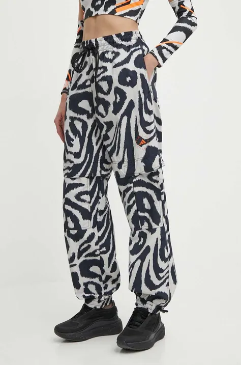Tréninkové kalhoty adidas by Stella McCartney šedá barva, vzorované, IN3611