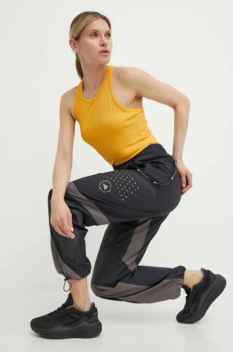 Παντελόνι προπόνησης adidas by Stella McCartney χρώμα: μαύρο, IN3621