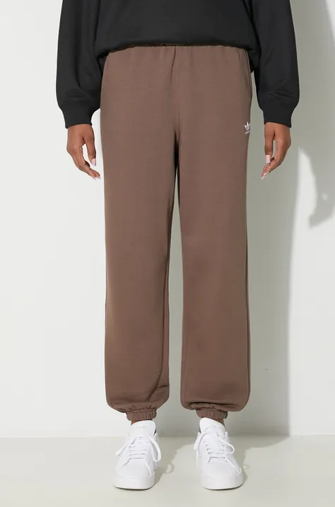 Παντελόνι φόρμας adidas Originals Essentials Fleece Joggers χρώμα: καφέ, IR5974