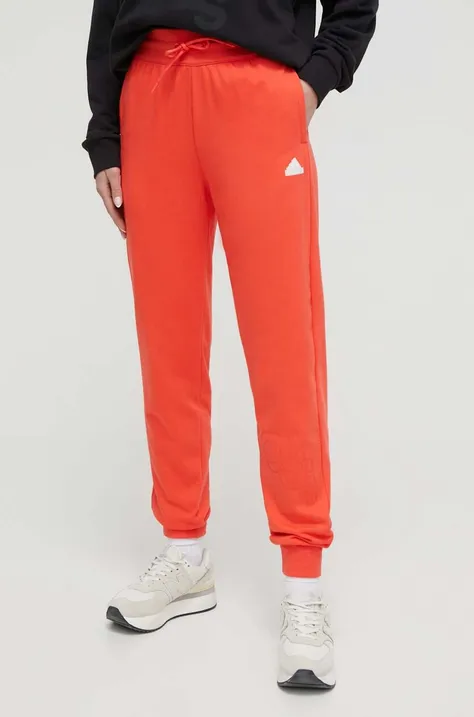 Спортивные штаны adidas цвет красный с принтом