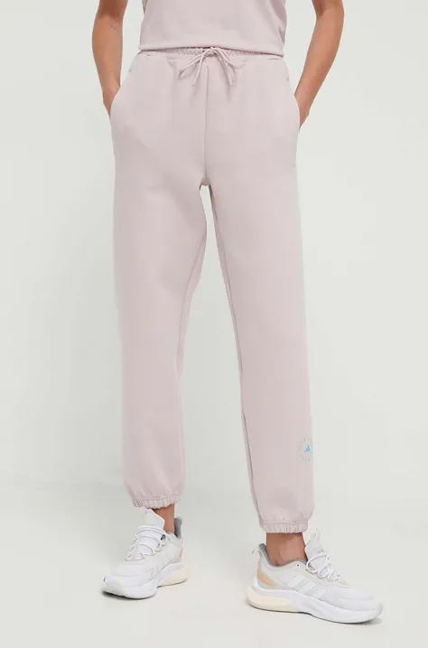 Спортивні штани adidas by Stella McCartney колір рожевий однотонні