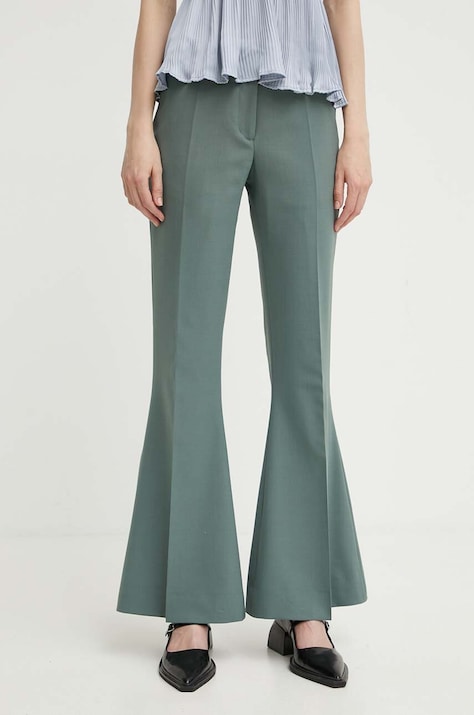 Tiger Of Sweden pantaloni in misto lana Veira colore verde  S70902057
