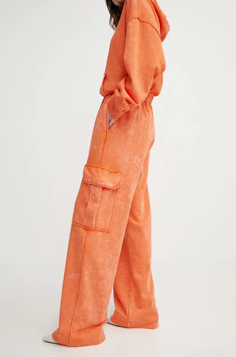 Спортивні штани Stine Goya колір помаранчевий широке висока посадка