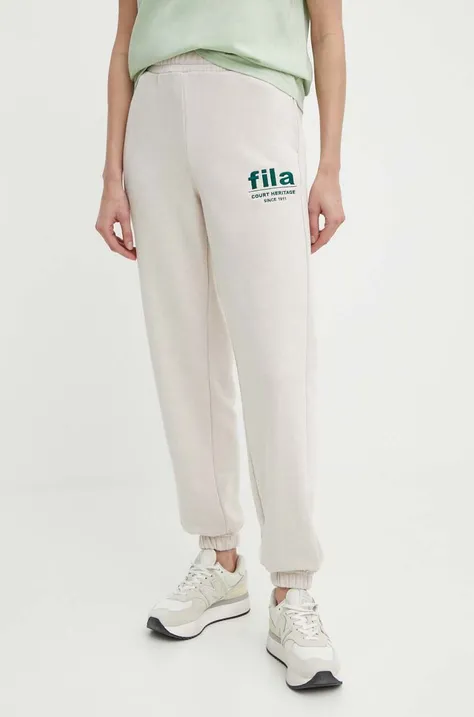 Спортивні штани Fila Lima колір бежевий з аплікацією FAW0766
