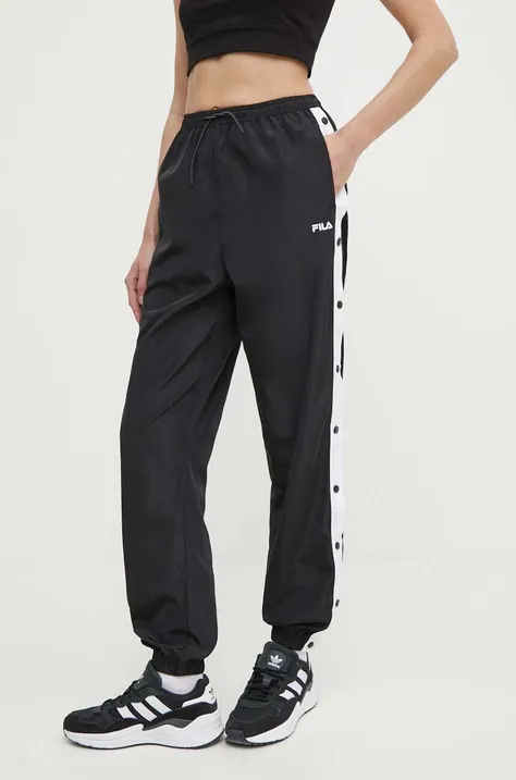 Fila pantaloni de trening Larisa culoarea negru, neted, FAW0768