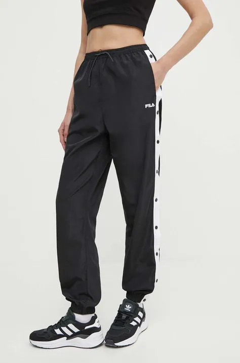 Спортен панталон Fila Larisa в черно с изчистен дизайн FAW0768