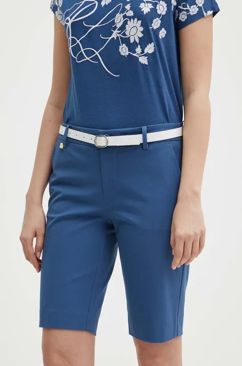 Lauren Ralph Lauren szorty damskie kolor niebieski gładkie medium waist 200791457
